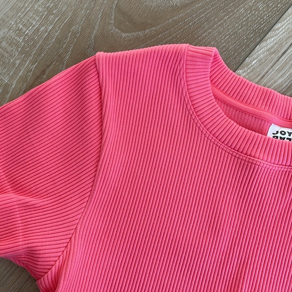 JoyLab Coral Ribbed Crop Work Out Top in Women's Size Medium athletic - Picture 3 of 4